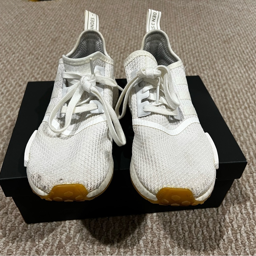 Adidas Originals White NMD_R1 Athletic Shoes